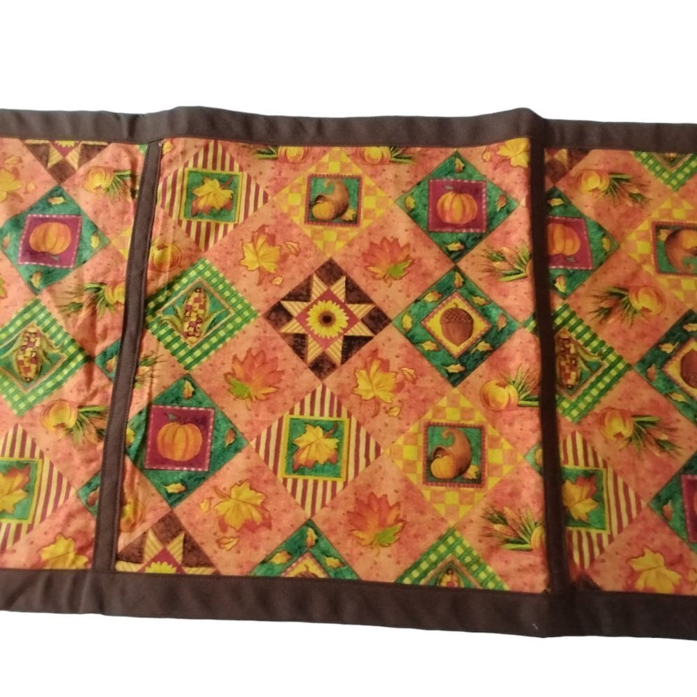 Handmade Table Runner Fall Autumn Harvest Rectangular 12 x 40 Inches - Picture 2 of 5